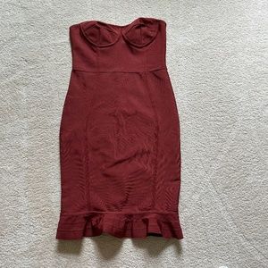 Windsor Strapless Rust Dress